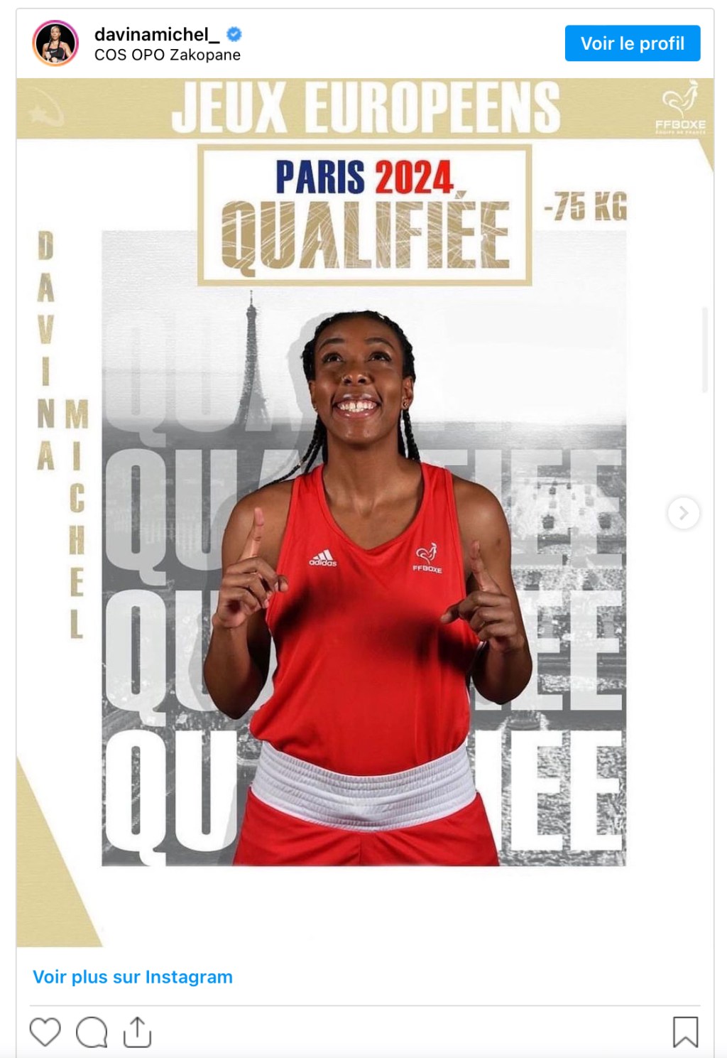 Davina Michel, première boxeuse antillo-guyanaise de l’histoire à participer aux Jeux&nbsp;Olympiques
